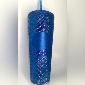 2022 Starbucks Holiday Blue Jeweled Tumbler - Blemished